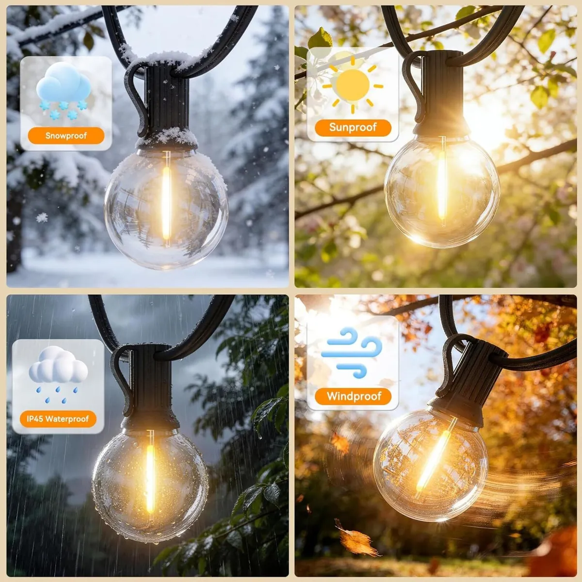 LED Outdoor String Lights 200FT 60m Festoon - Image 4
