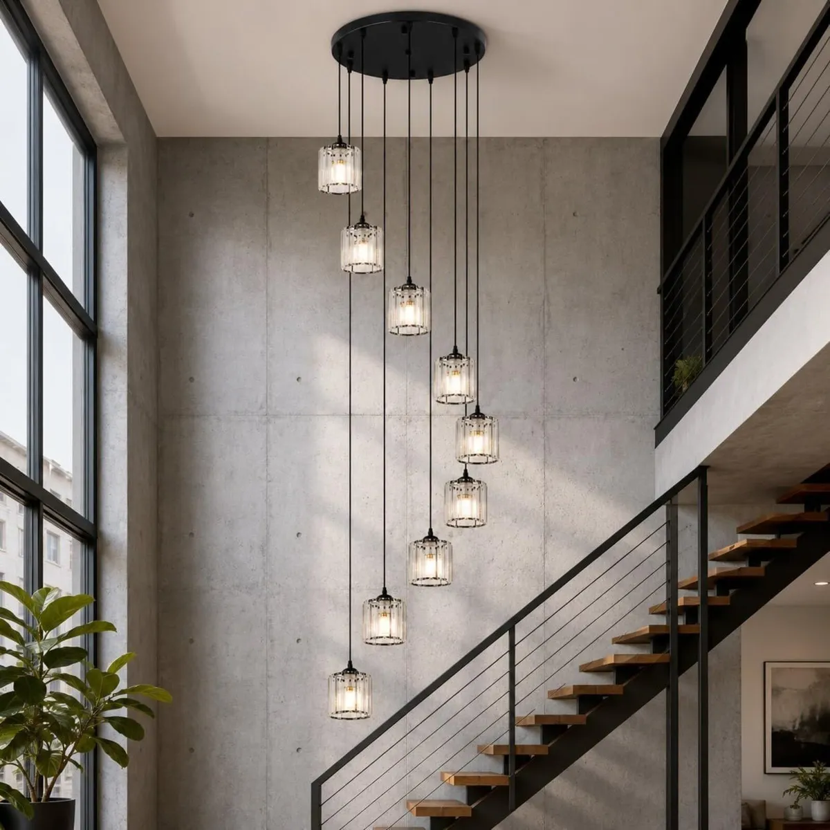 Crystal Chandelier for High Ceilings Modern - Image 1