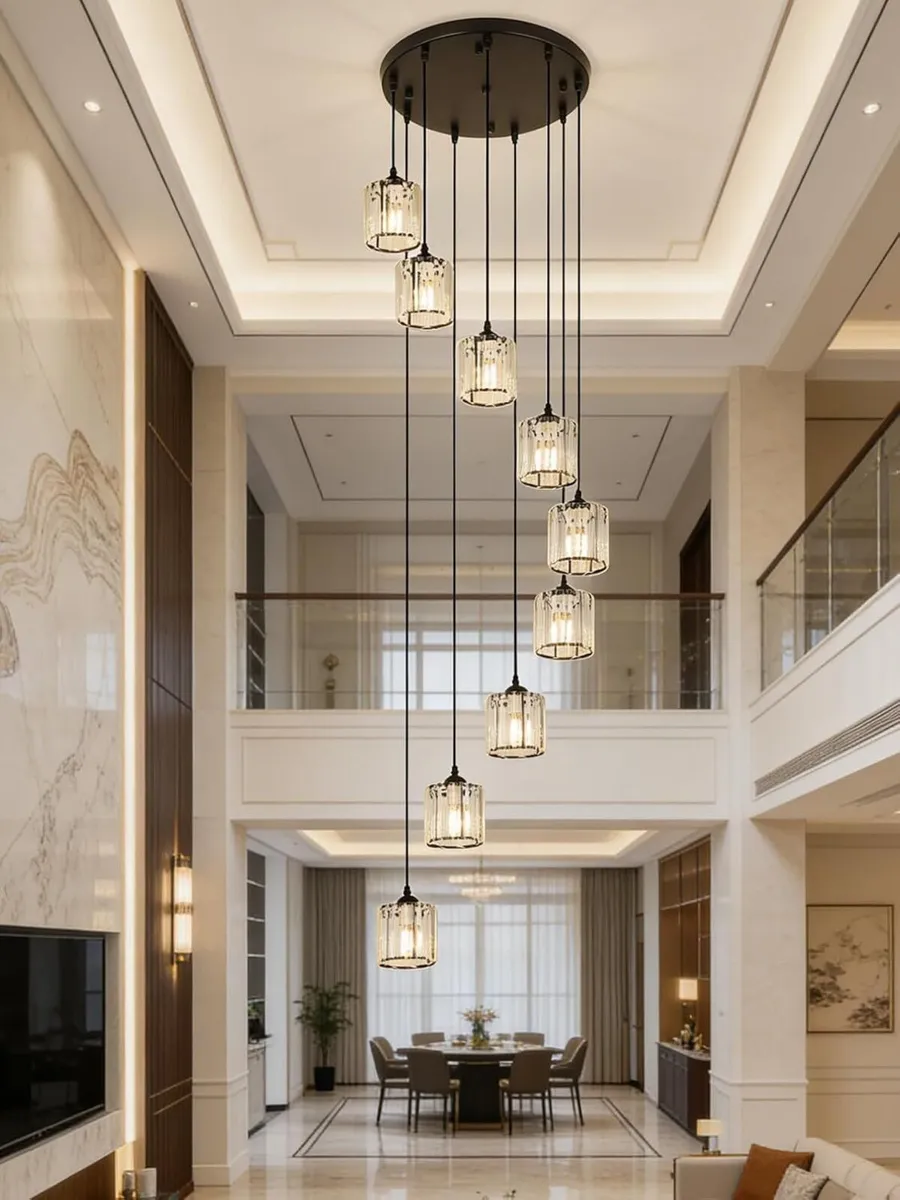 Crystal Chandelier for High Ceilings Modern - Image 4