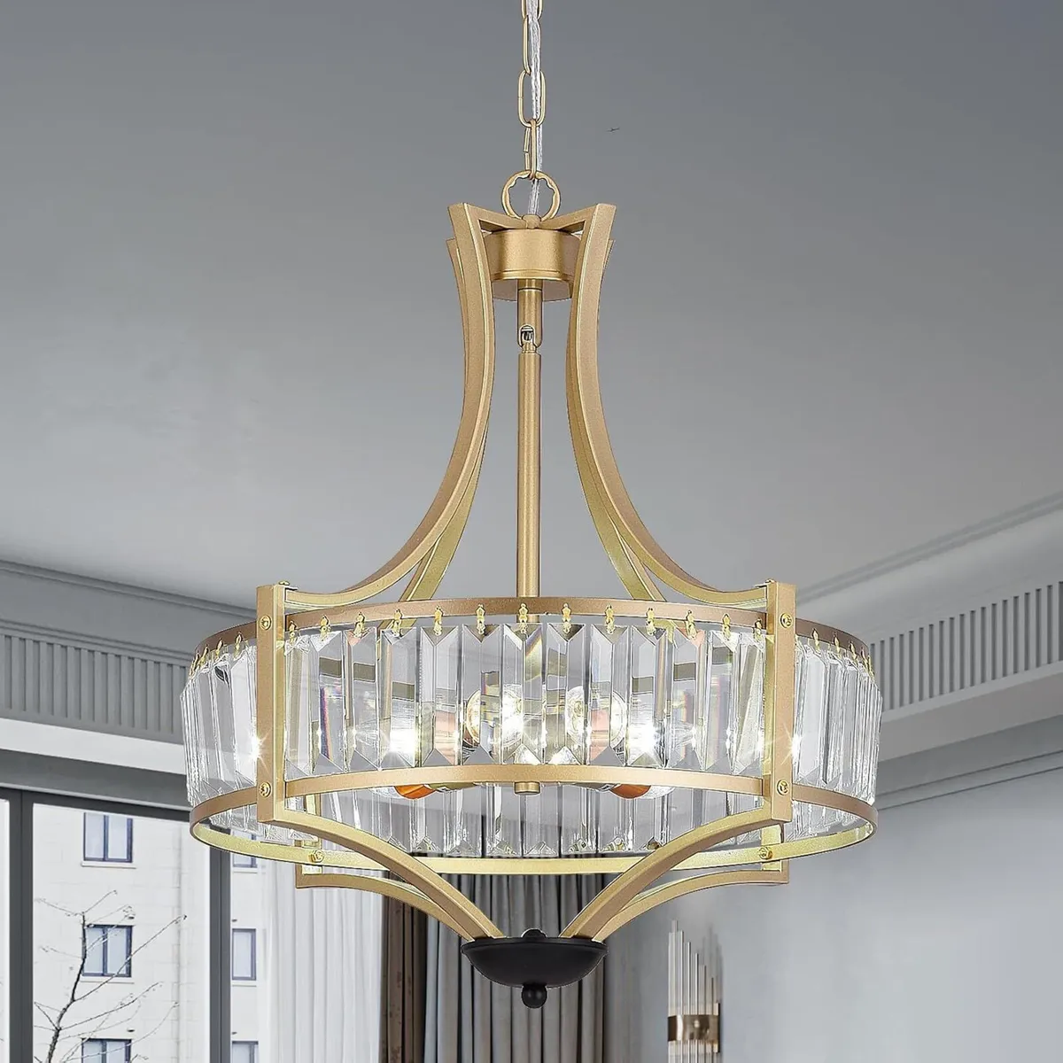 5-Light Crystal Chandelier Ceiling Light Fixture - Image 1