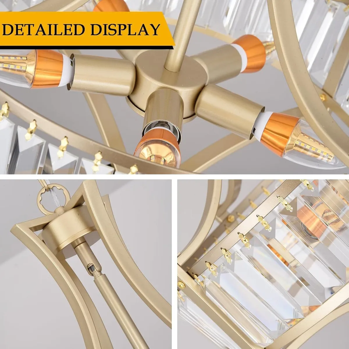 5-Light Crystal Chandelier Ceiling Light Fixture - Image 3