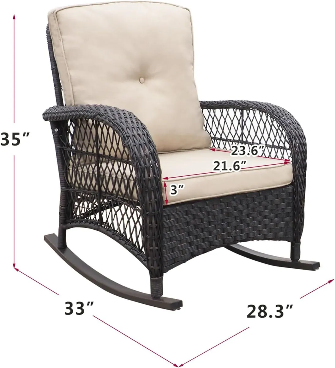 Garden Rocking Chair Outdoor Rattan - Image 3