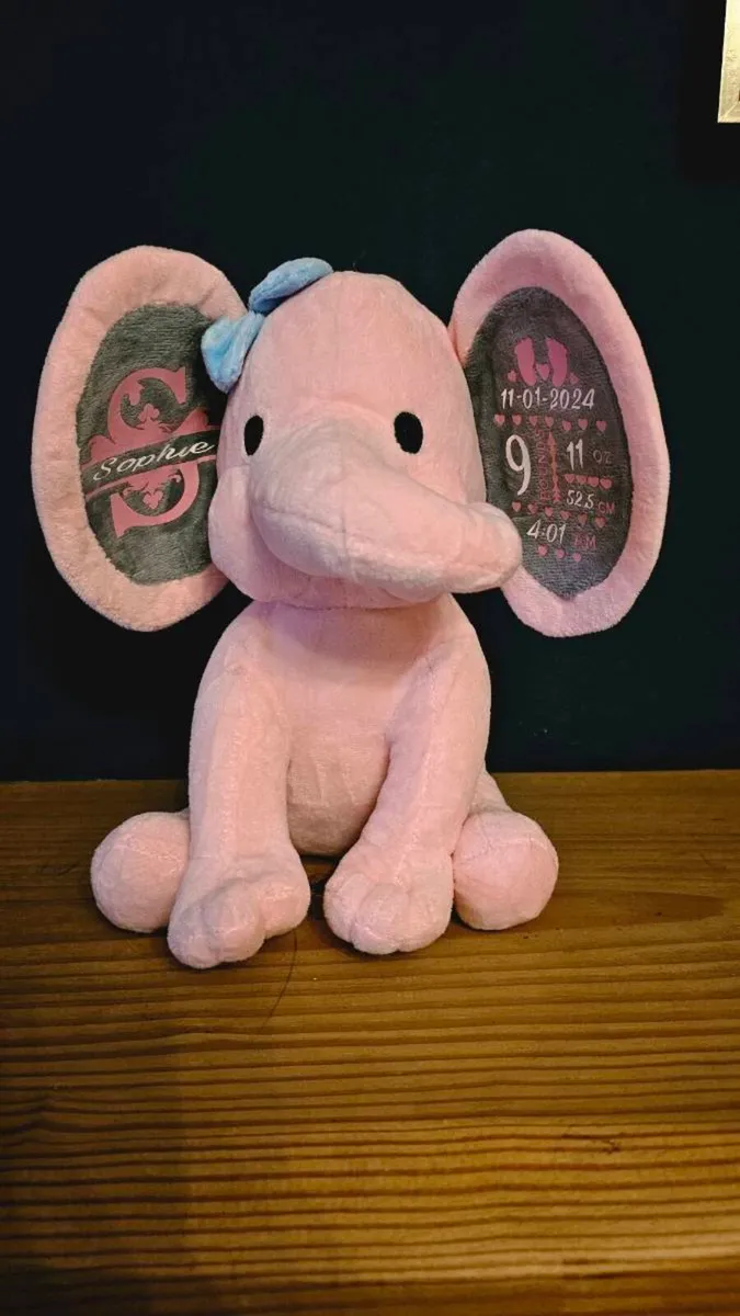 Custom made birth stats elephant - Image 2