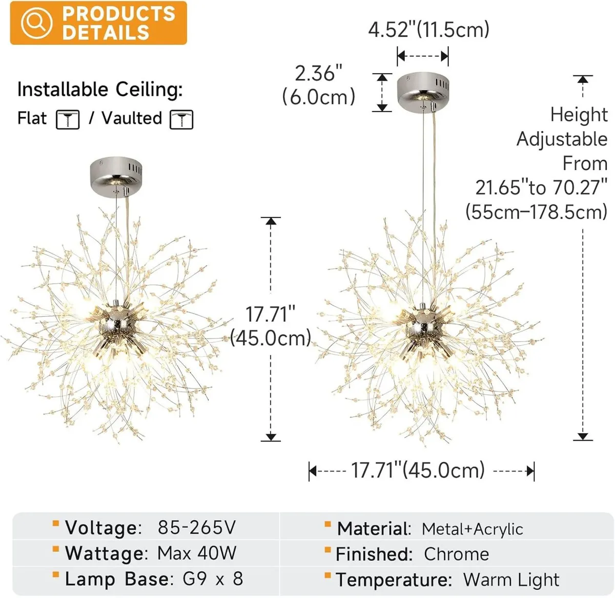 Modern Firework Chandeliers Dandelion Pendant - Image 4
