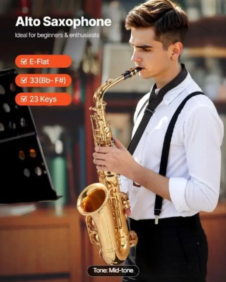 Alto Saxophone, E Flat, Brass Saxophone - Image 2