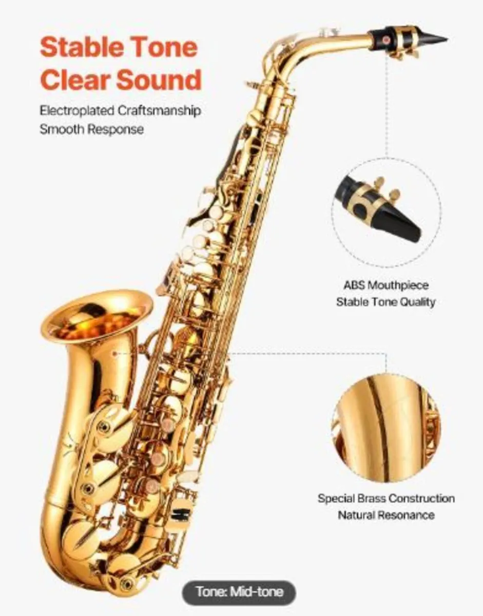 Alto Saxophone, E Flat, Brass Saxophone - Image 4