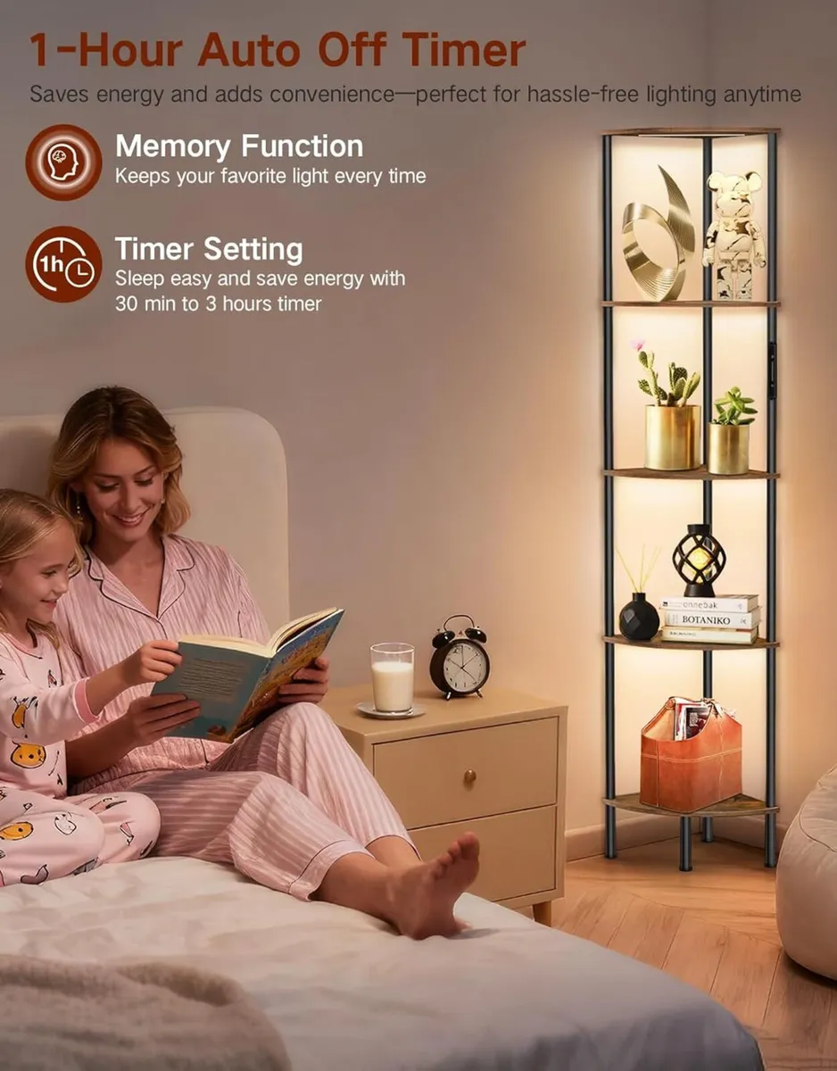 5 Tier Floor Lamp with Shelves LED Light - Image 4