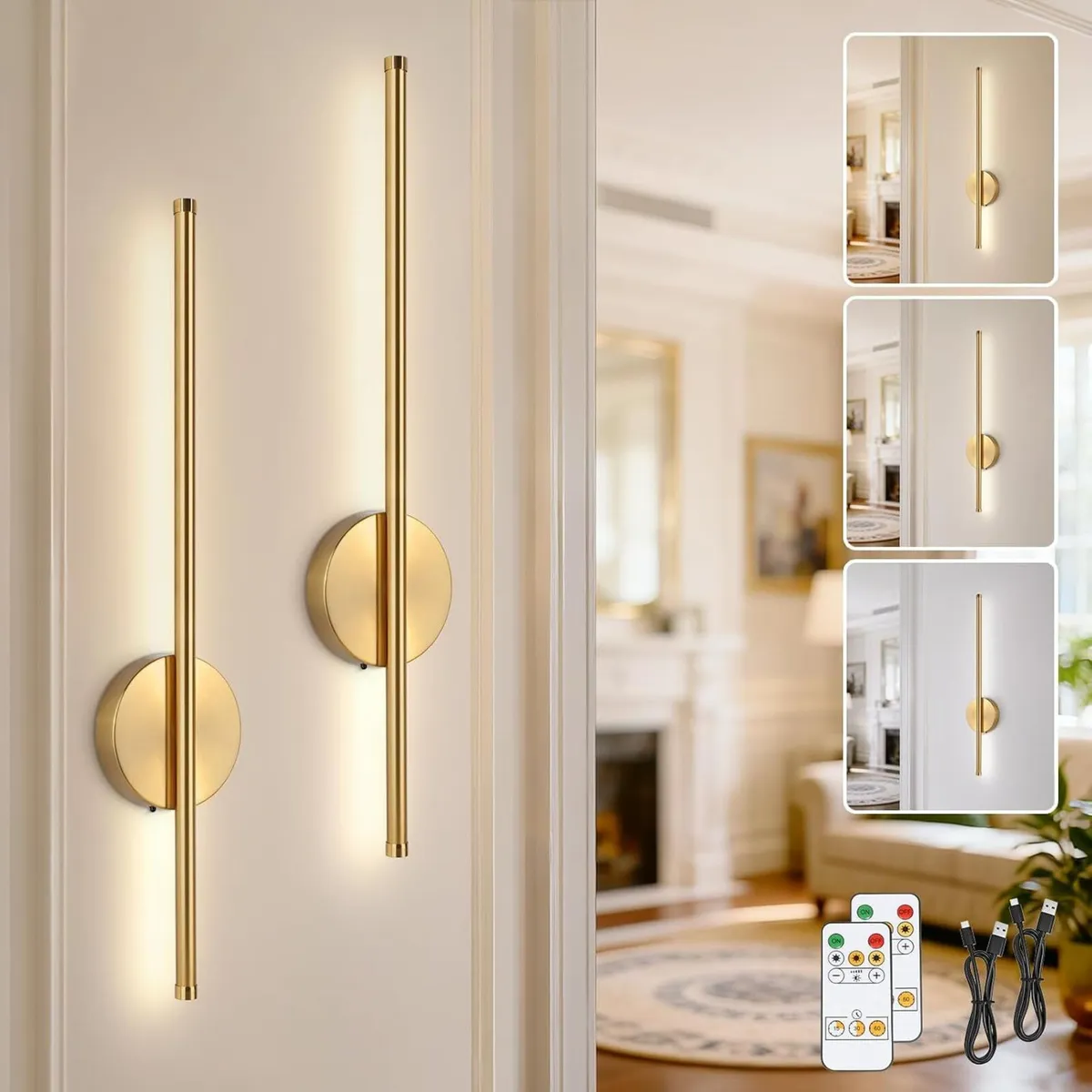 Rechargeable Wall Lights with Remote Control - Image 1