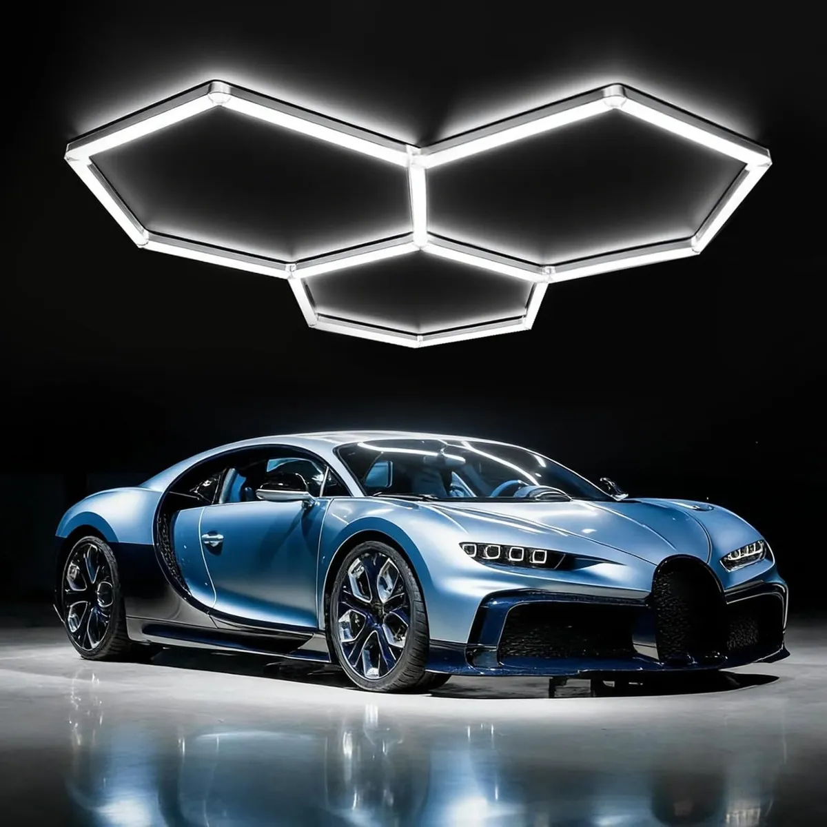Hexagon LED Garage Ceiling Light 3 Hex 128W - Image 1
