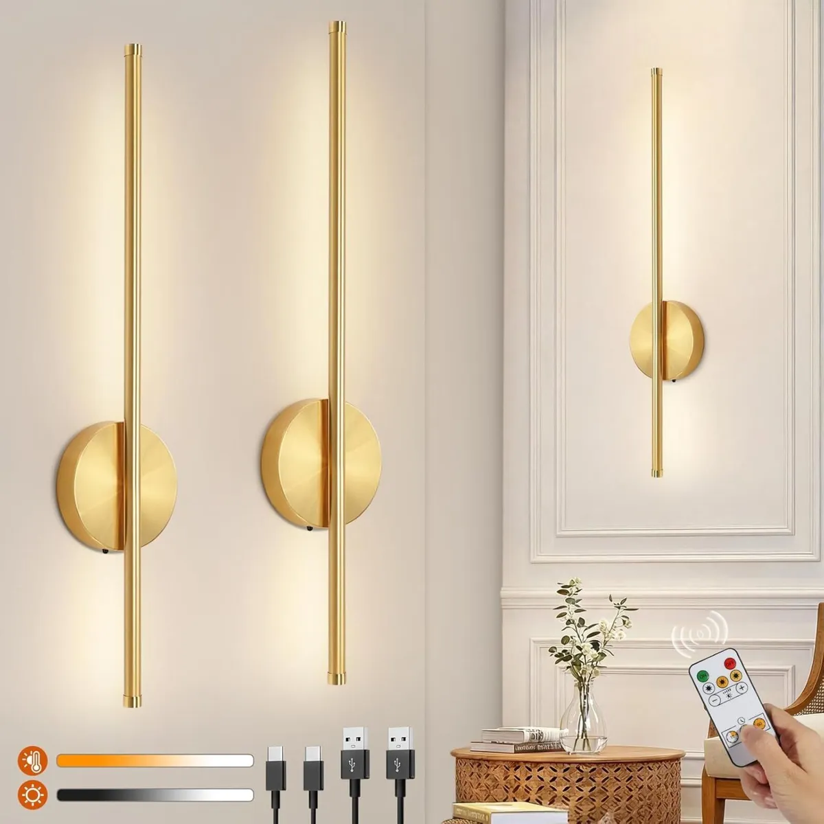 Rechargeable Wall Lights Indoor Lamp with Remote - Image 1
