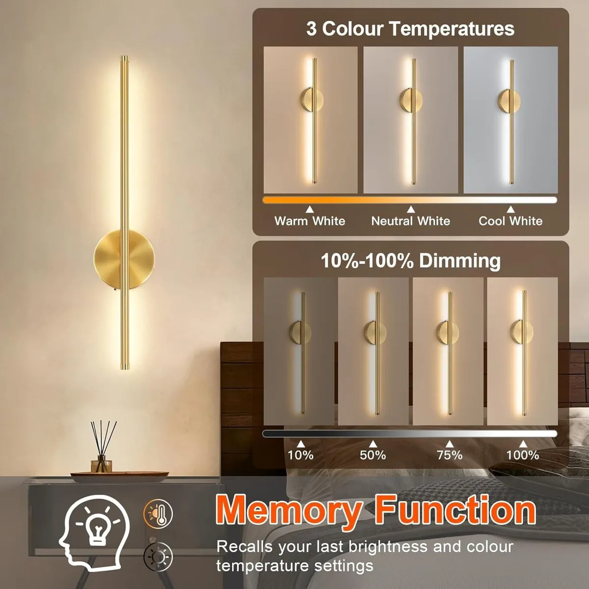 Rechargeable Wall Lights Indoor Lamp with Remote - Image 2