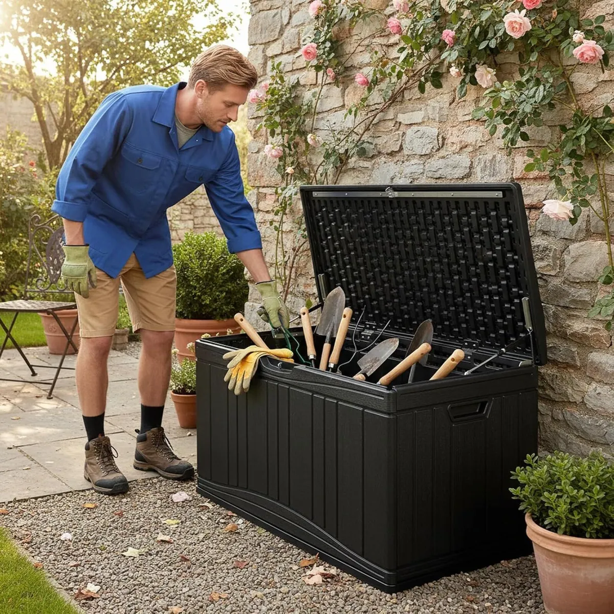 300L Garden Storage Box Waterproof Deck Boxes - Image 2