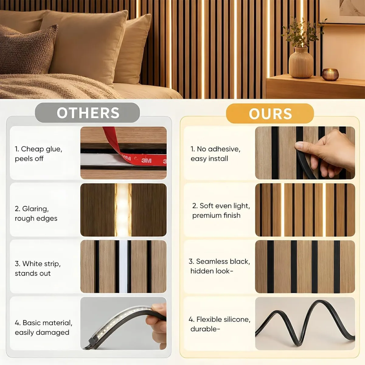 LED Strip Lights for Acoustic Wall Panels 6 - Image 4