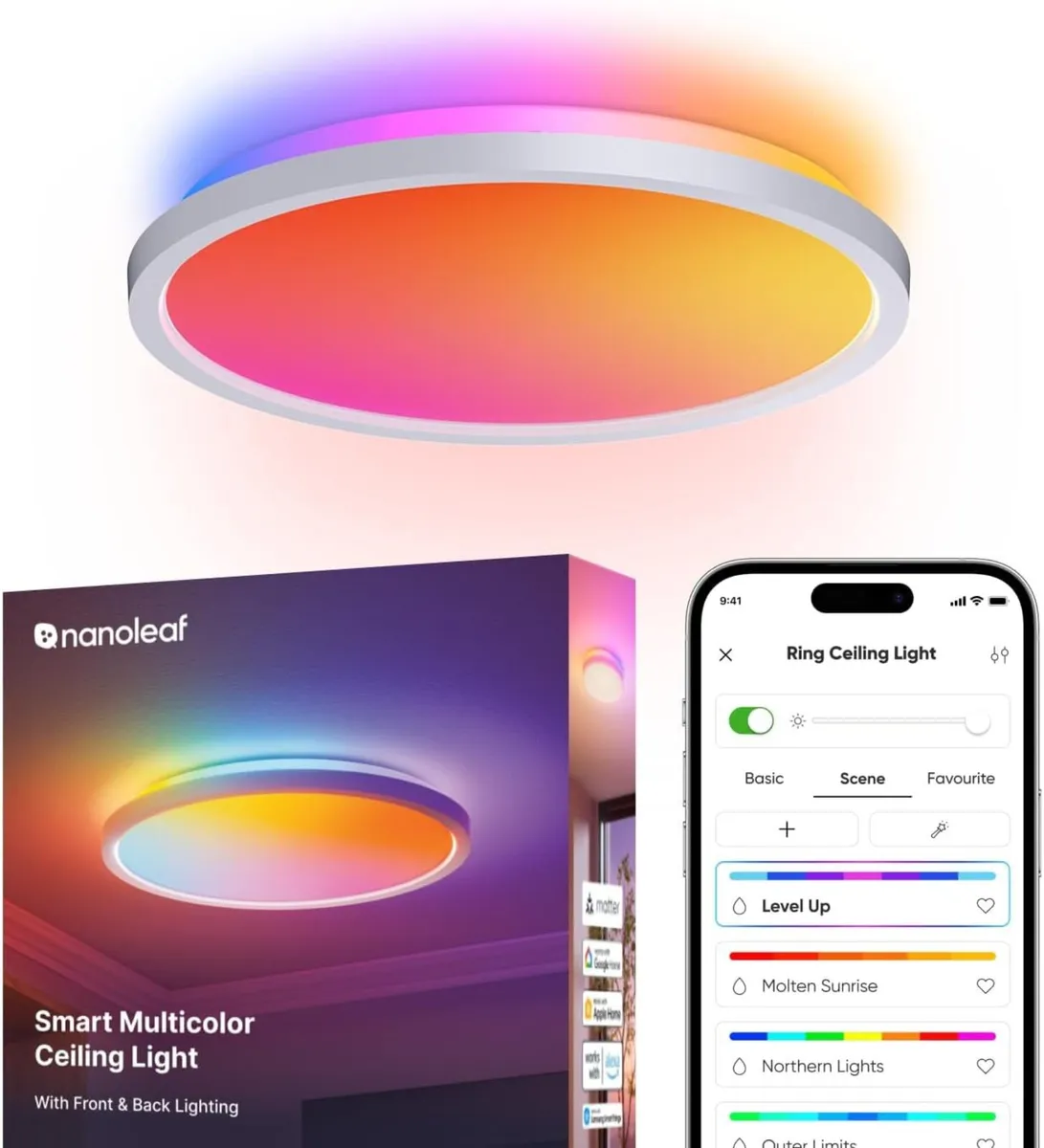 LED Ceiling Light Smart Rgbicw Flush Mount - Image 1