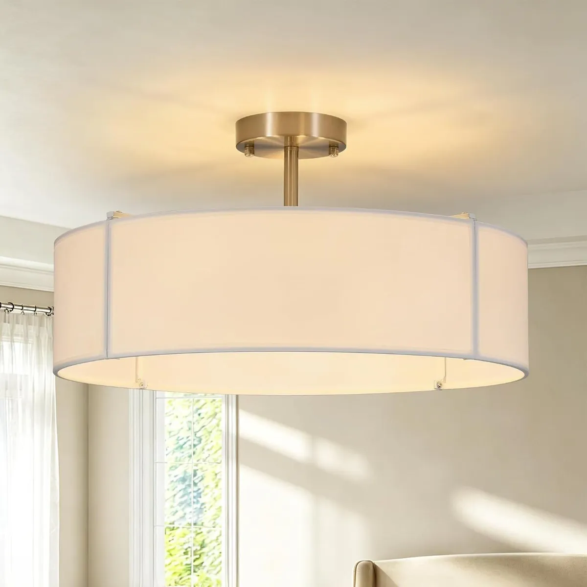 Ceiling Light for Living Room 5 E14 Fabric - Image 1