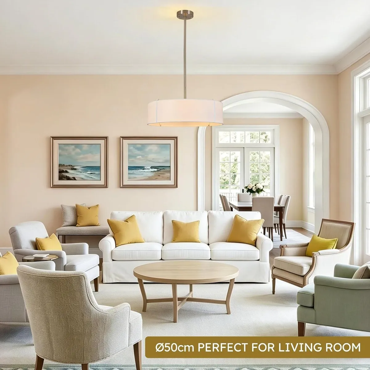 Ceiling Light for Living Room 5 E14 Fabric - Image 4