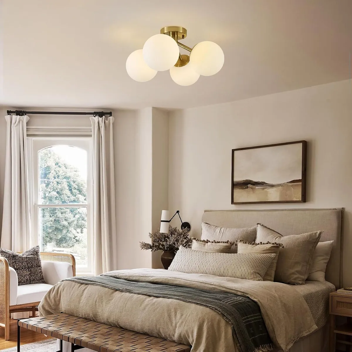 4-Light Brass Ceiling Light for Living Room - Image 3