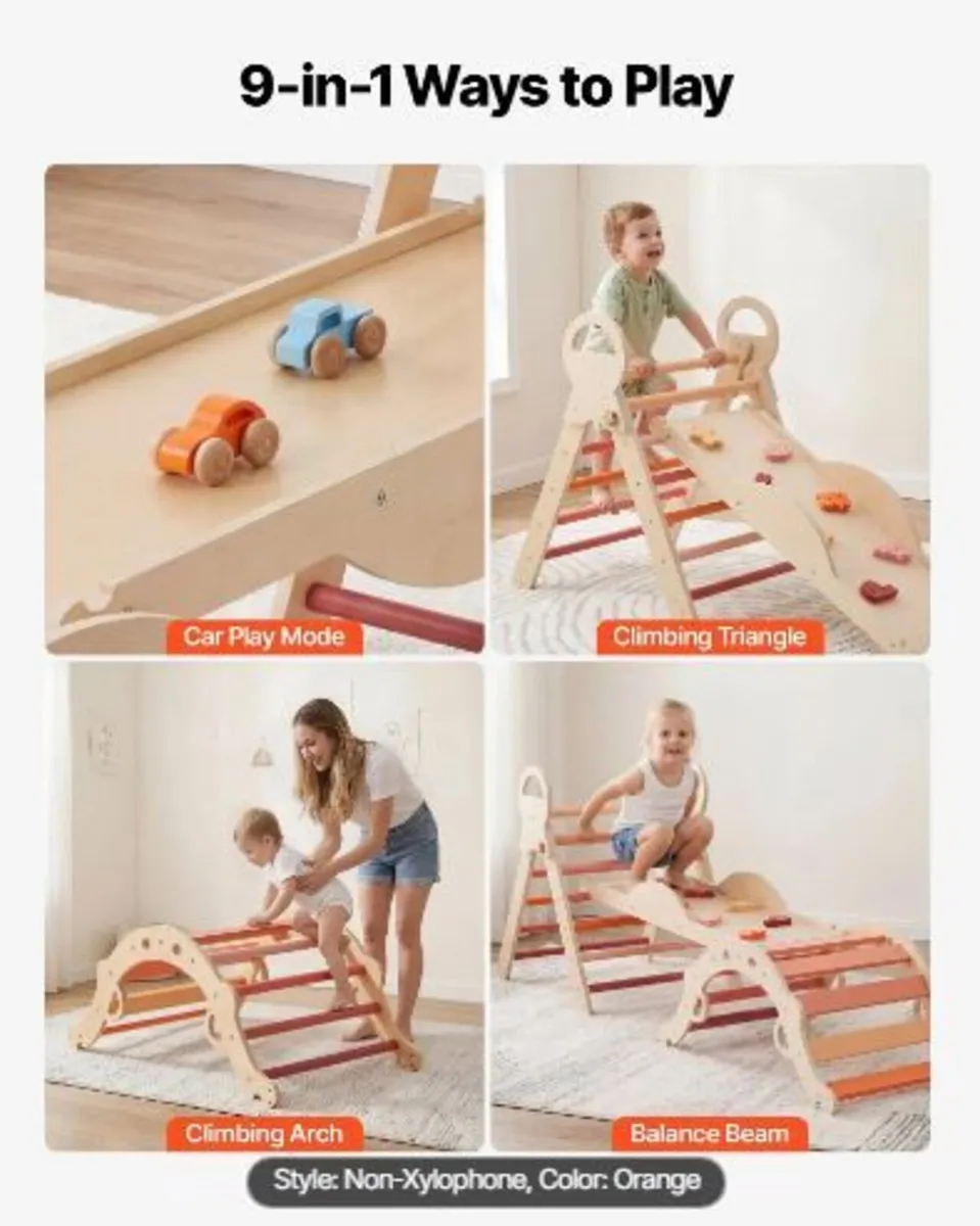 Pikler Triangle Set, 9-in-1 Toddler Climbing - Image 4