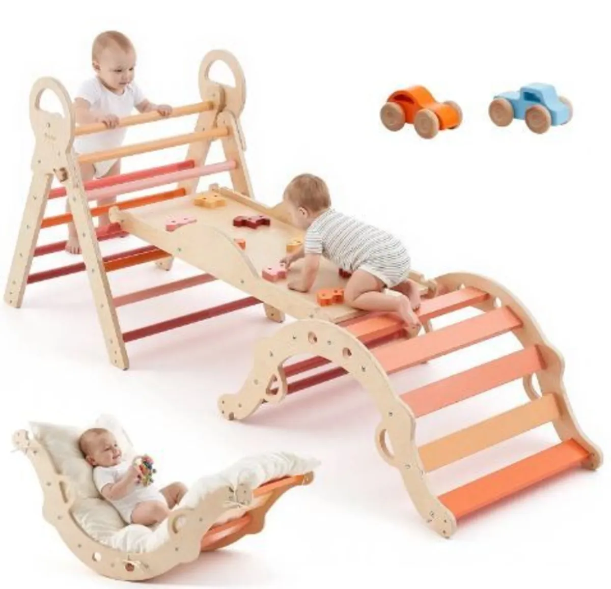 Pikler Triangle Set, 9-in-1 Toddler Climbing - Image 1