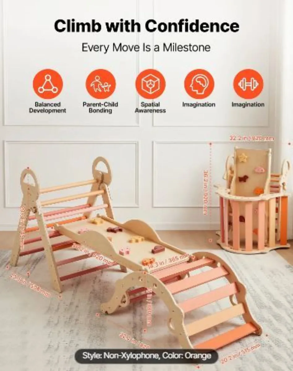 Pikler Triangle Set, 9-in-1 Toddler Climbing - Image 2