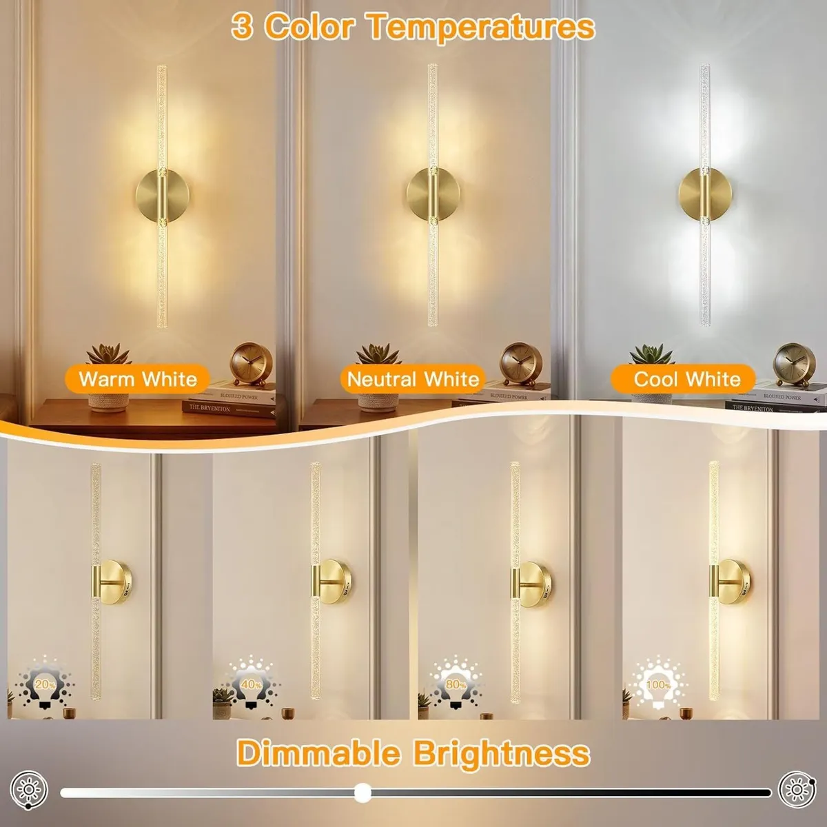 Wall Lights Indoor 8000mah with Bubble Acrylic - Image 3