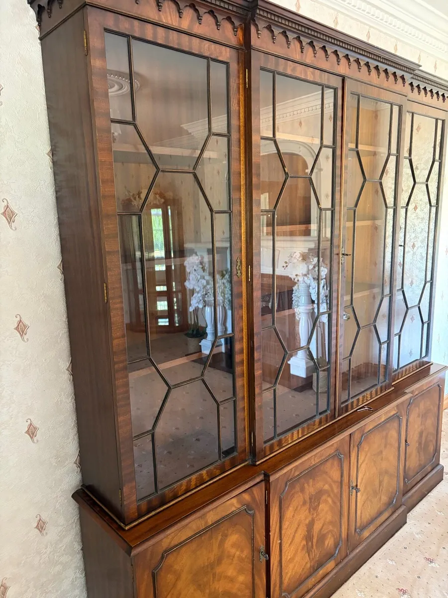 Large reproduction Edwardian style bookcase - Image 1