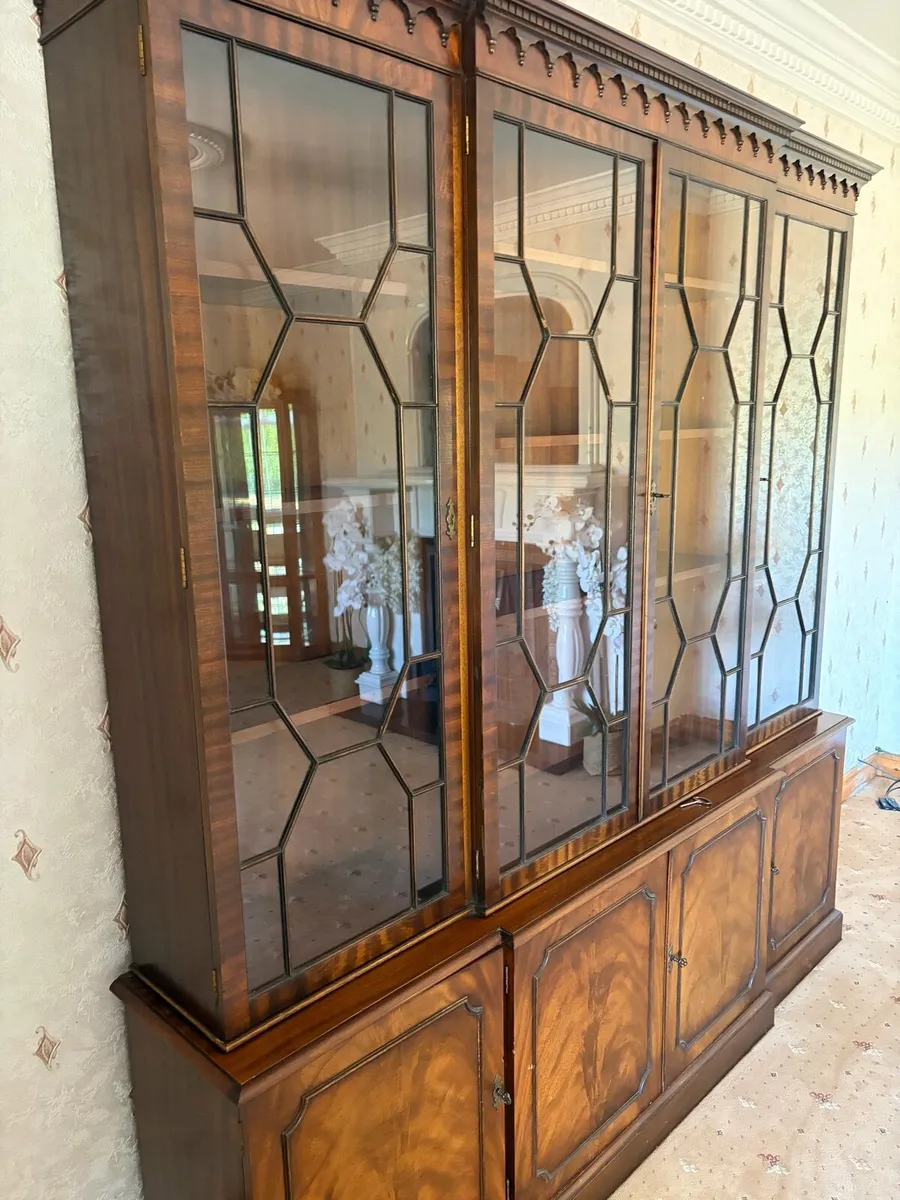 Large reproduction Edwardian style bookcase - Image 2