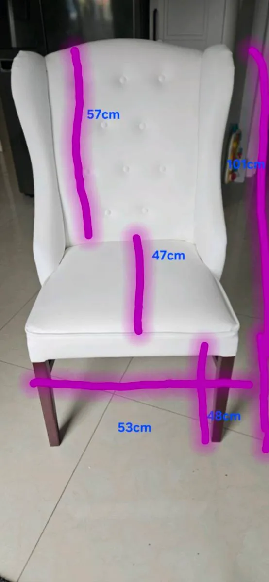 White leather chair - Image 2
