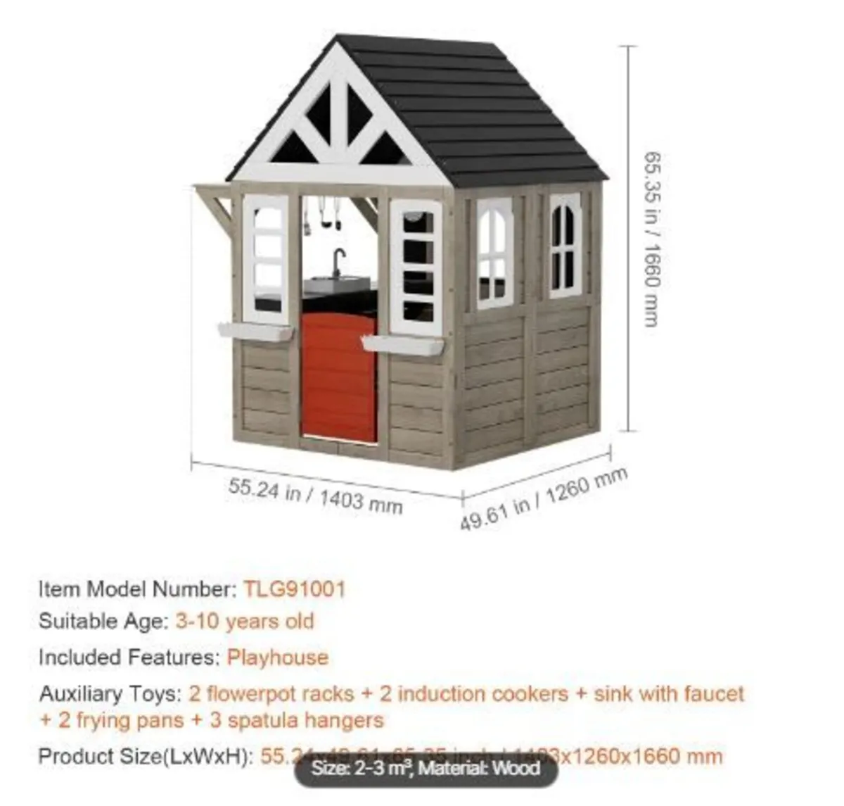 Outdoor Wooden Playhouse - Image 4