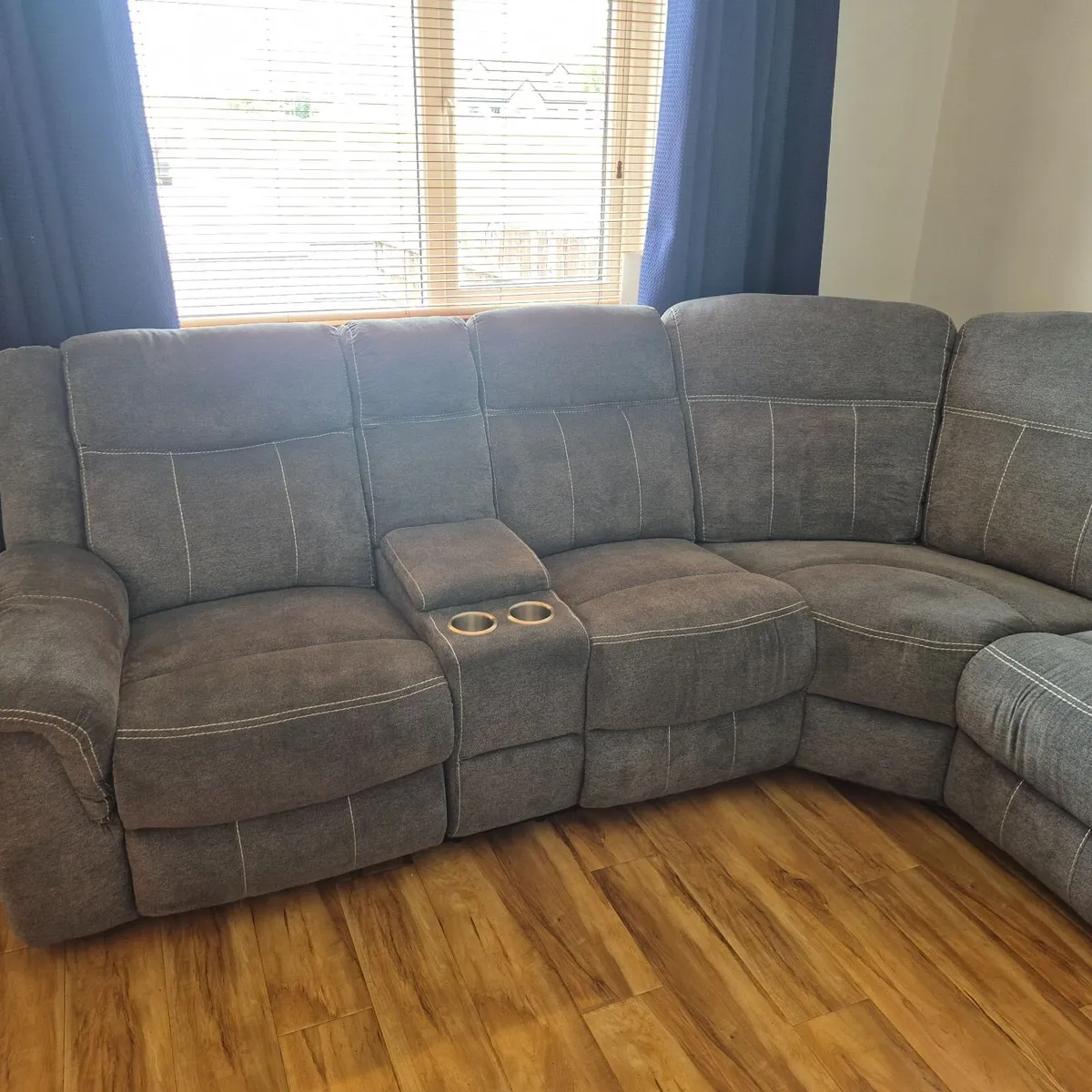 Grey L shaped couch