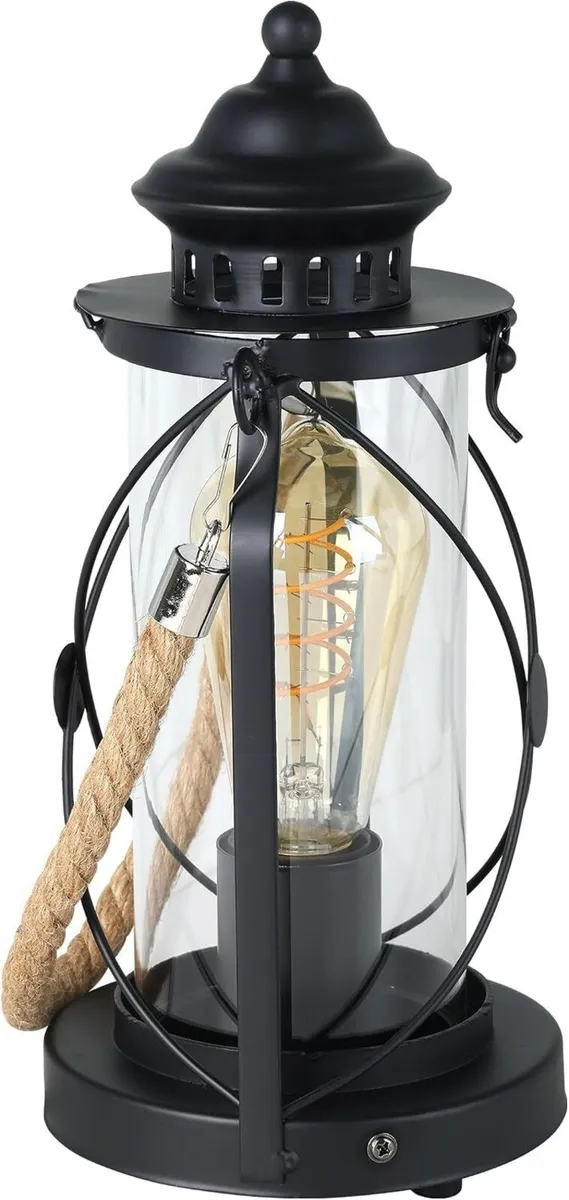 Table Lamp 1-Flame Vintage Light Lantern - Image 2
