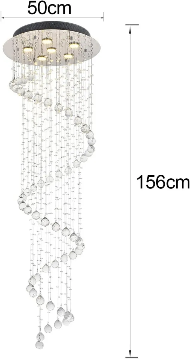 Elegant Spiral Crystal Chandelier Lights Clear K9 - Image 2