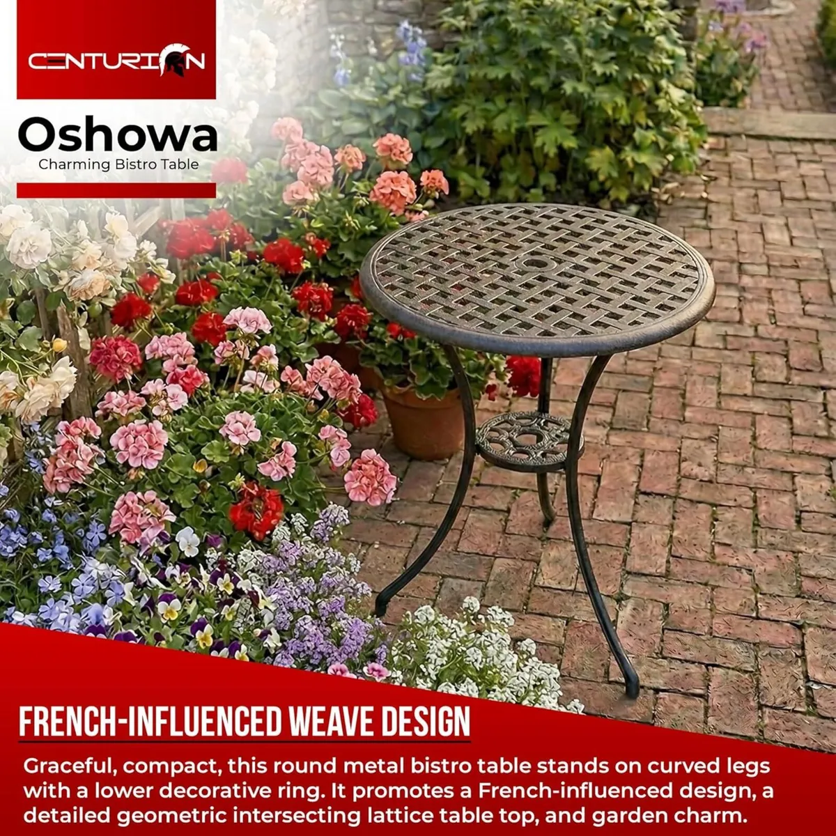 Oshowa Garden and Patio Cast Aluminium Bistro - Image 2