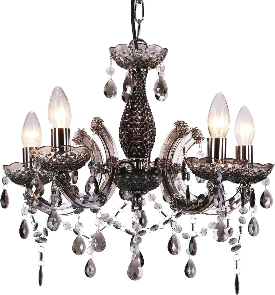 5 Light Chandelier 5 Lamp Pendant Smoked.acrylic - Image 1