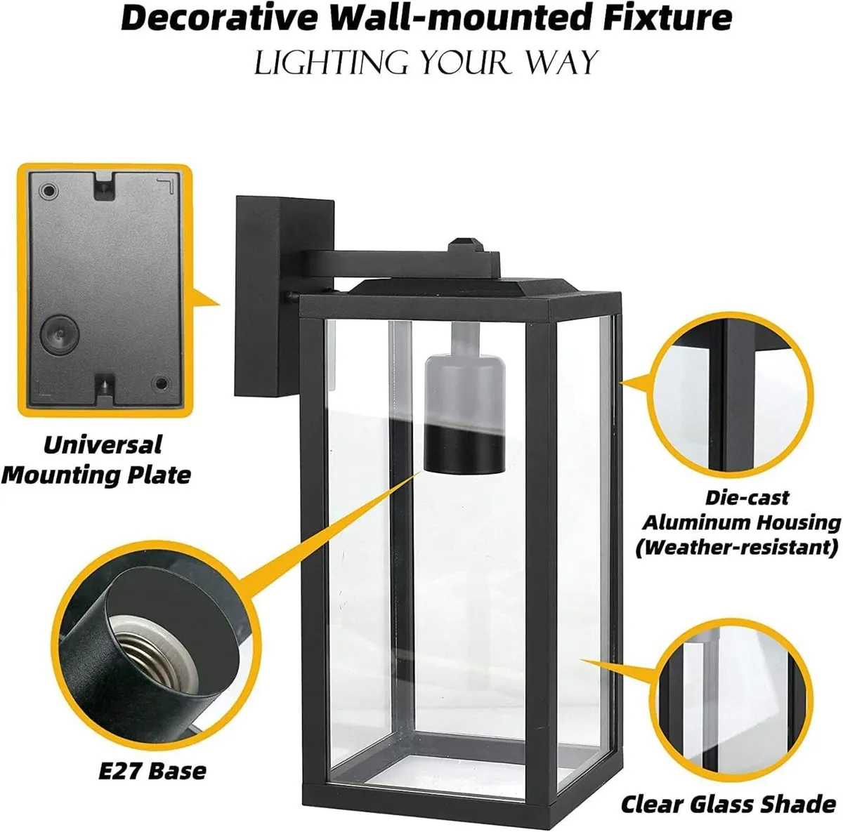 Outdoor Wall Lights Aluminium Lantern Porch Light - Image 4
