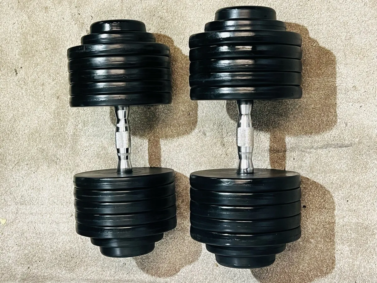 2 X 57.5 KG TOP QUALITY LIFE TIME DUMBBELLS - Image 3