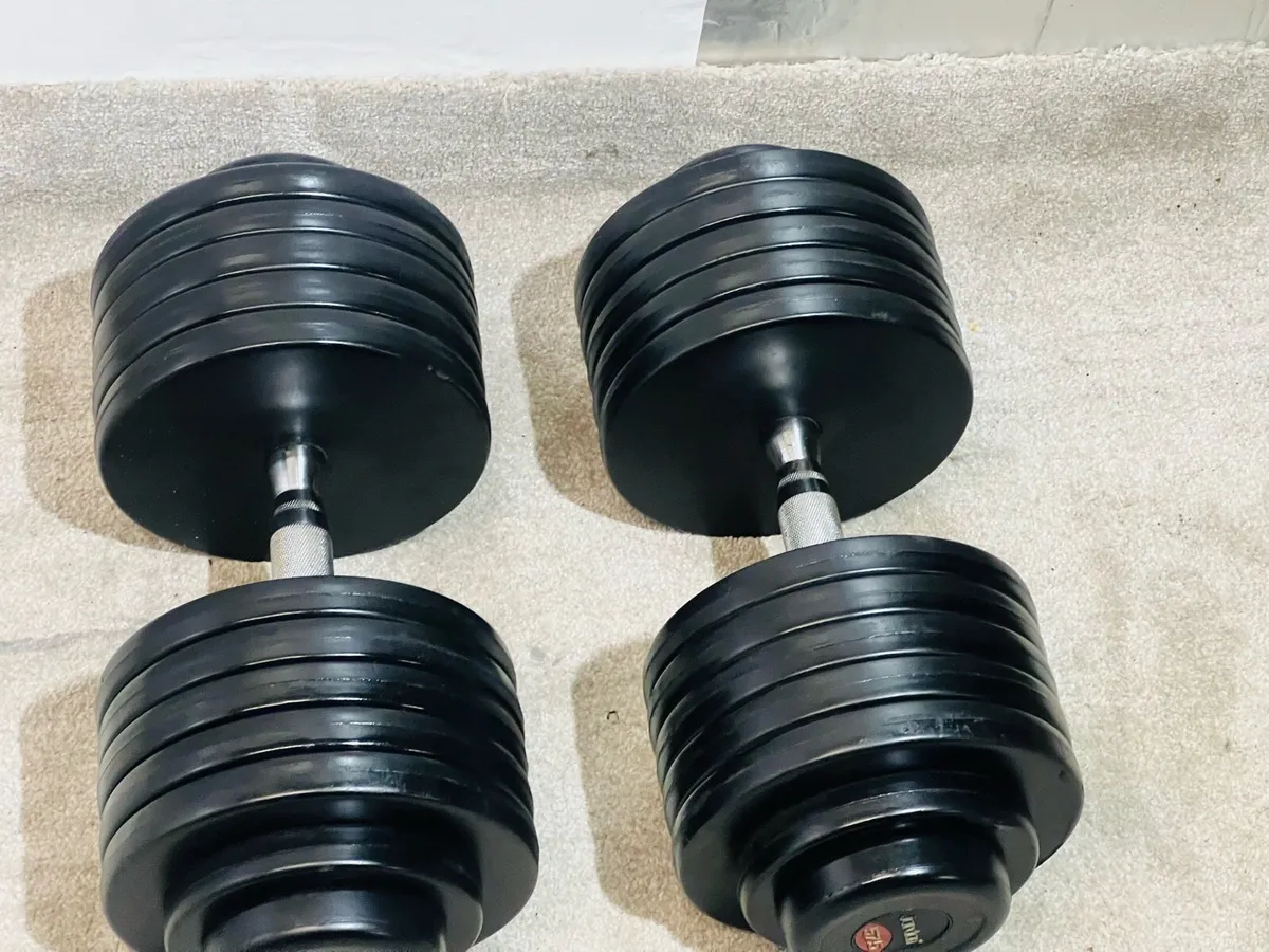 2 X 57.5 KG TOP QUALITY LIFE TIME DUMBBELLS - Image 4