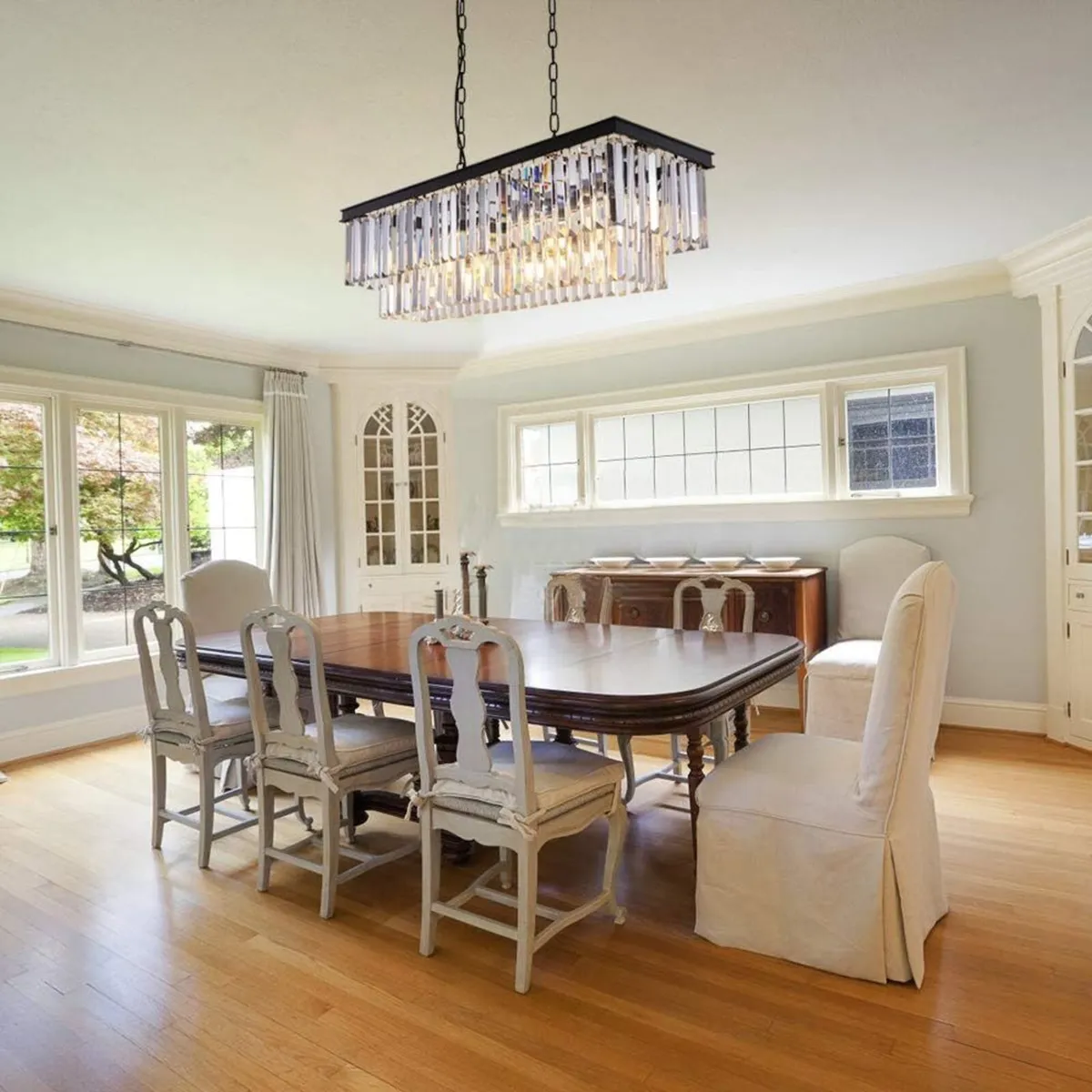9-Light Crystal Chandelier 34.5 Inch Contemporary - Image 2