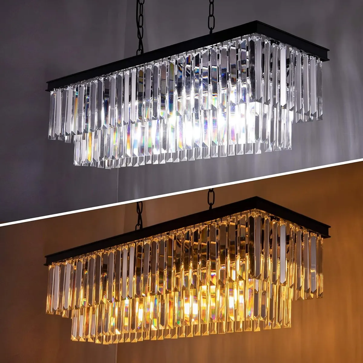 9-Light Crystal Chandelier 34.5 Inch Contemporary - Image 3