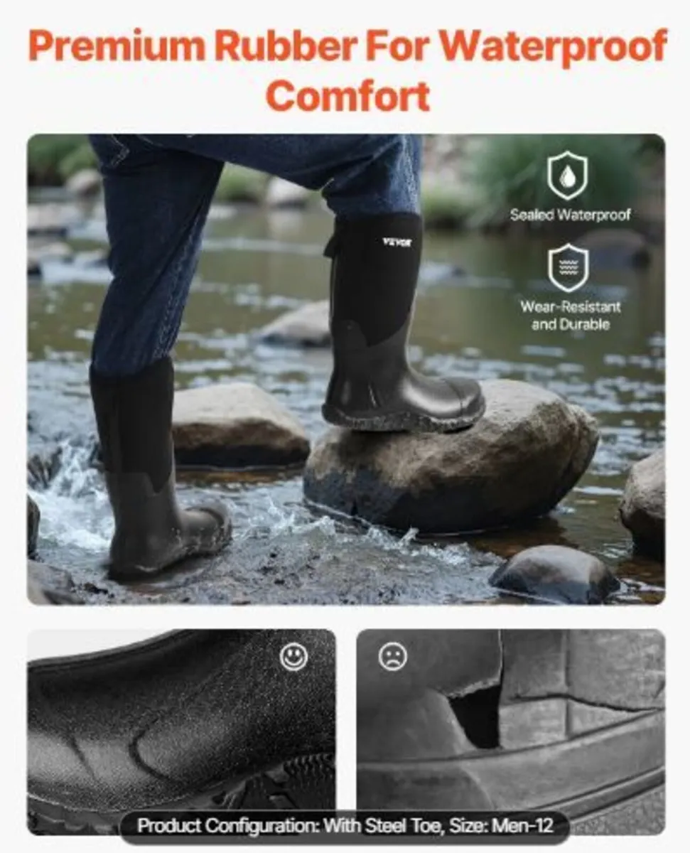 Men's Steel Toe Rubber Boots - Image 2