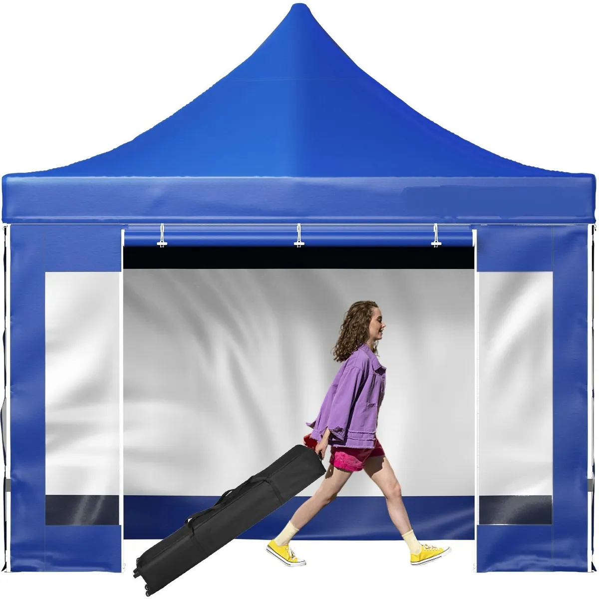 Gazebo 10x10ft Blue Pop-Up with Sidewalls - Image 1