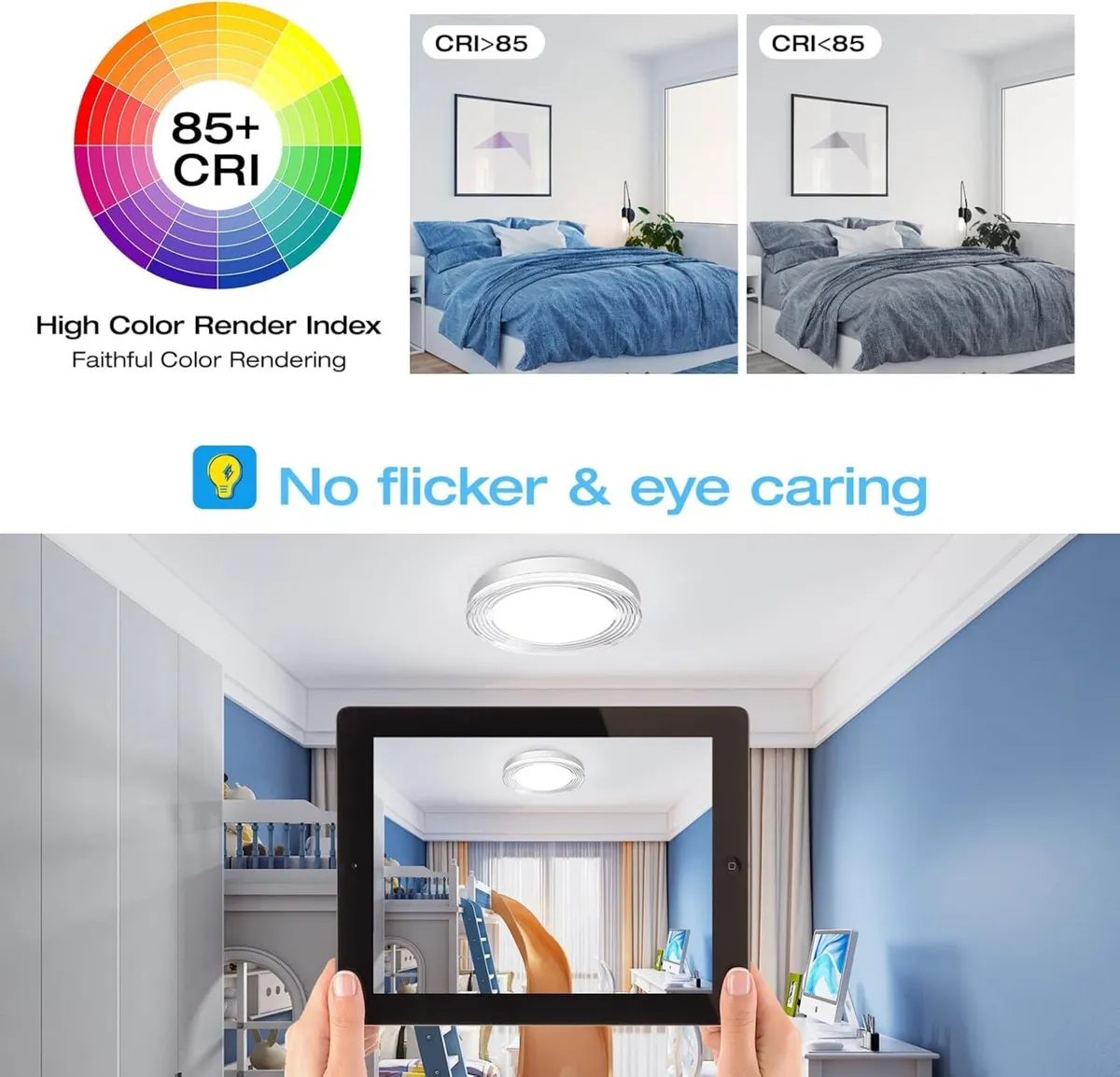 LED Ceiling Light Dimmable 3000K- 6500K Round - Image 4