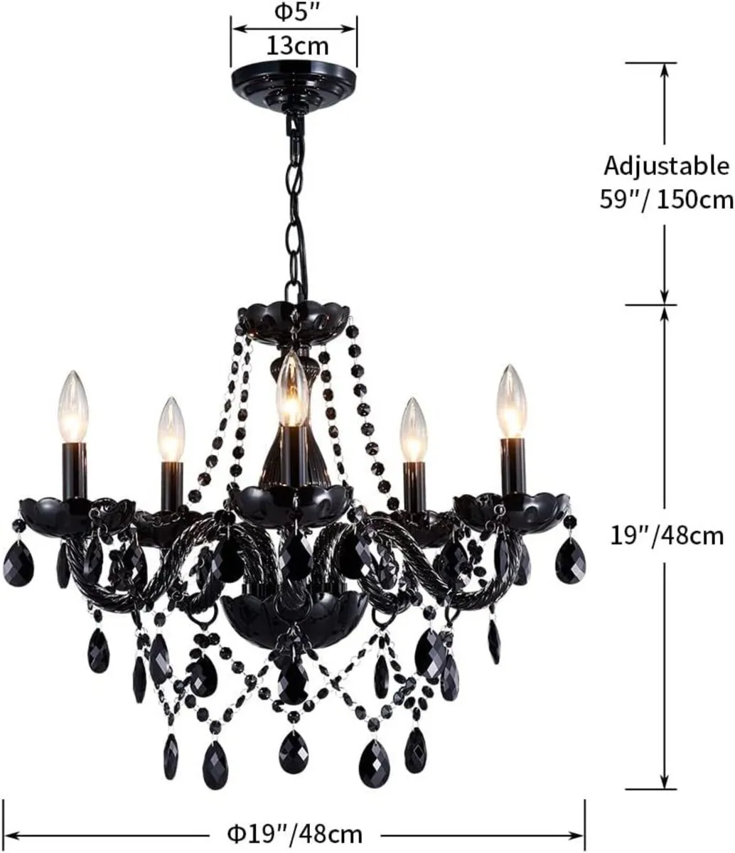 Saint Mossi Crystal Chandelier 5 Light Dining - Image 2