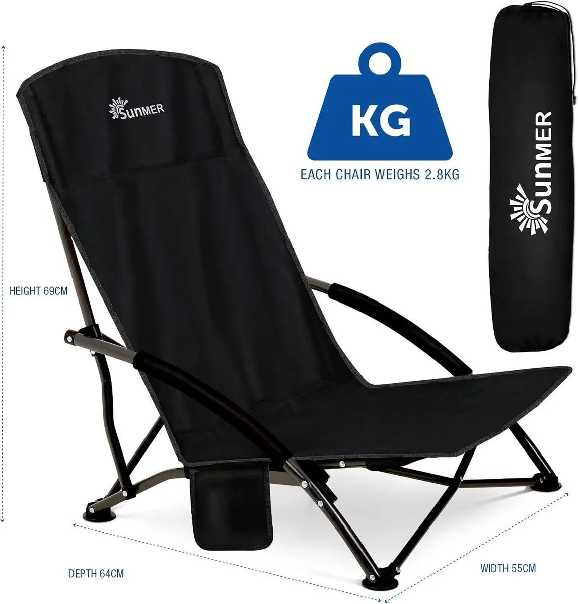 Folding Beach Chairs Foldable Camping Chair - Image 2