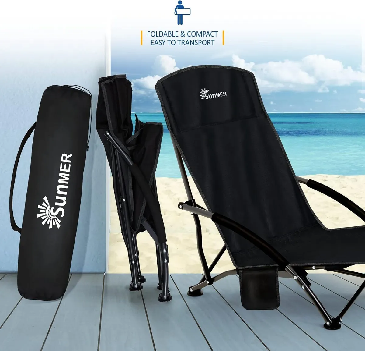 Folding Beach Chairs Foldable Camping Chair - Image 4
