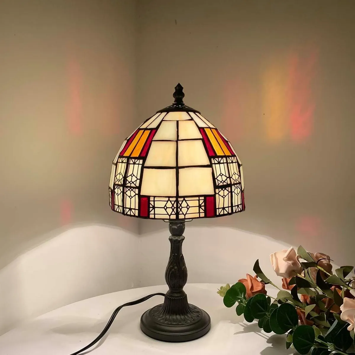 L30728 Colour Block Tiffany Style Stained Glass - Image 2