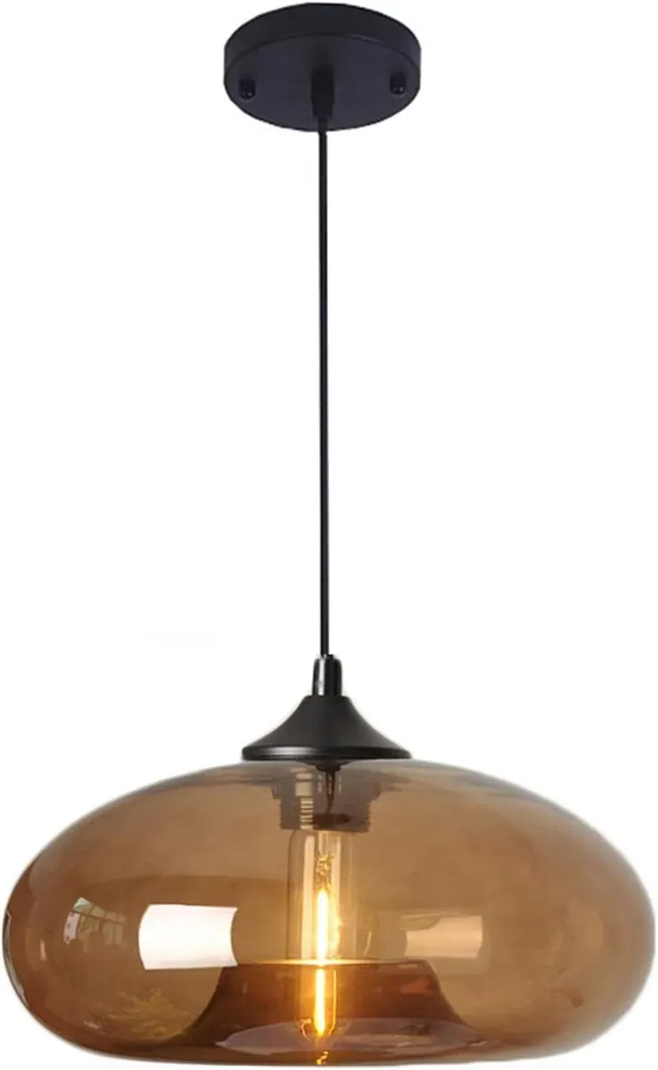 Industrial Vintage Colourful Glass Pendant Light - Image 1