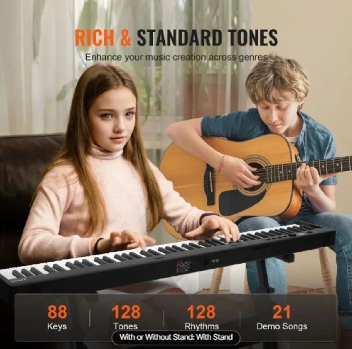 88 Key Folding Keyboard Piano, Bluetooth & MIDI - Image 4