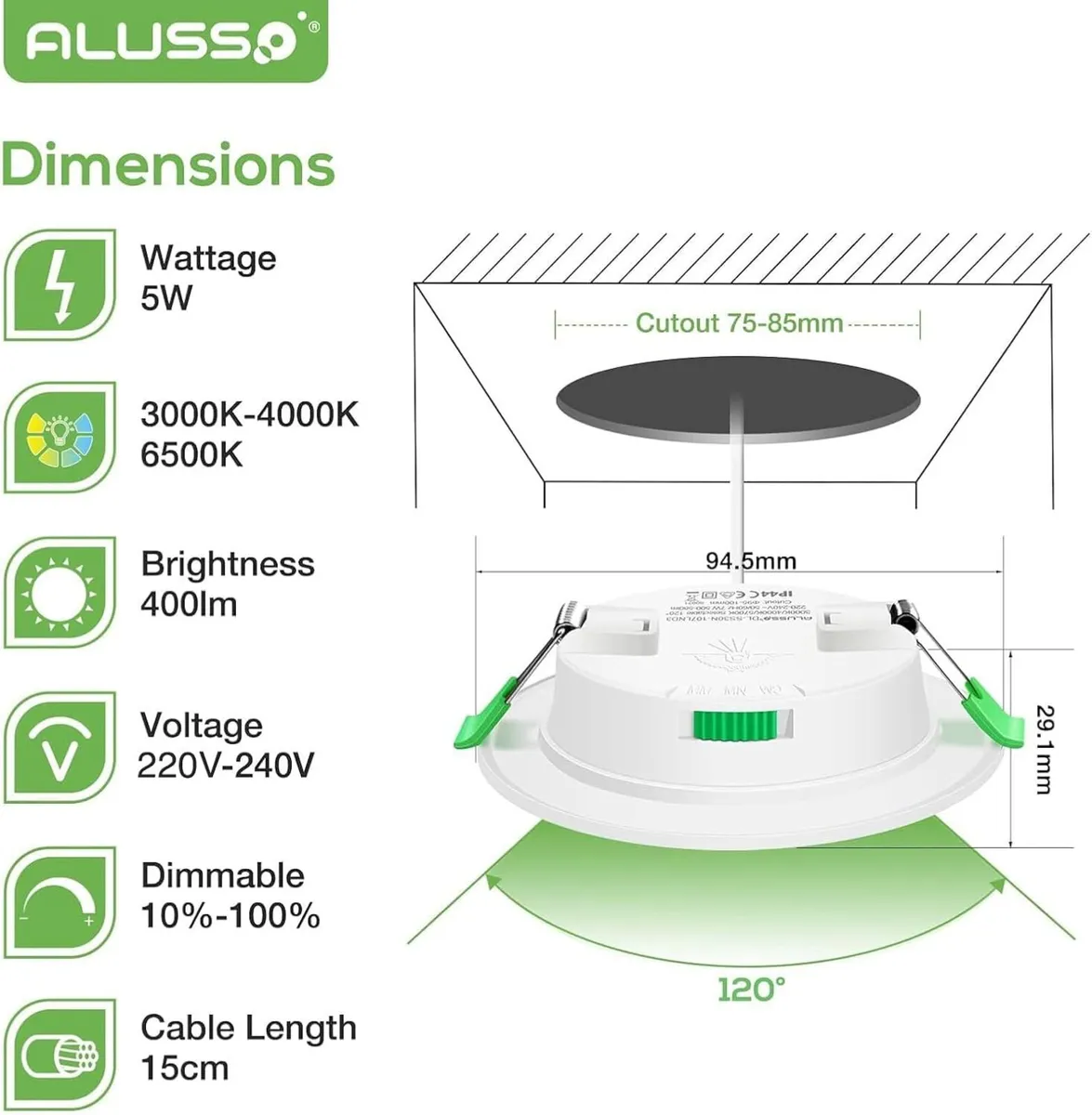 LED Downlights 5W Recessed Ceiling Lights - Image 2