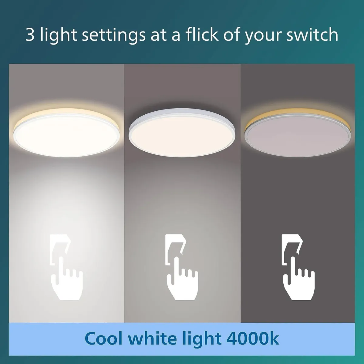 LED Ozziet Linear Ceiling Light 22W 4000K Cool - Image 4